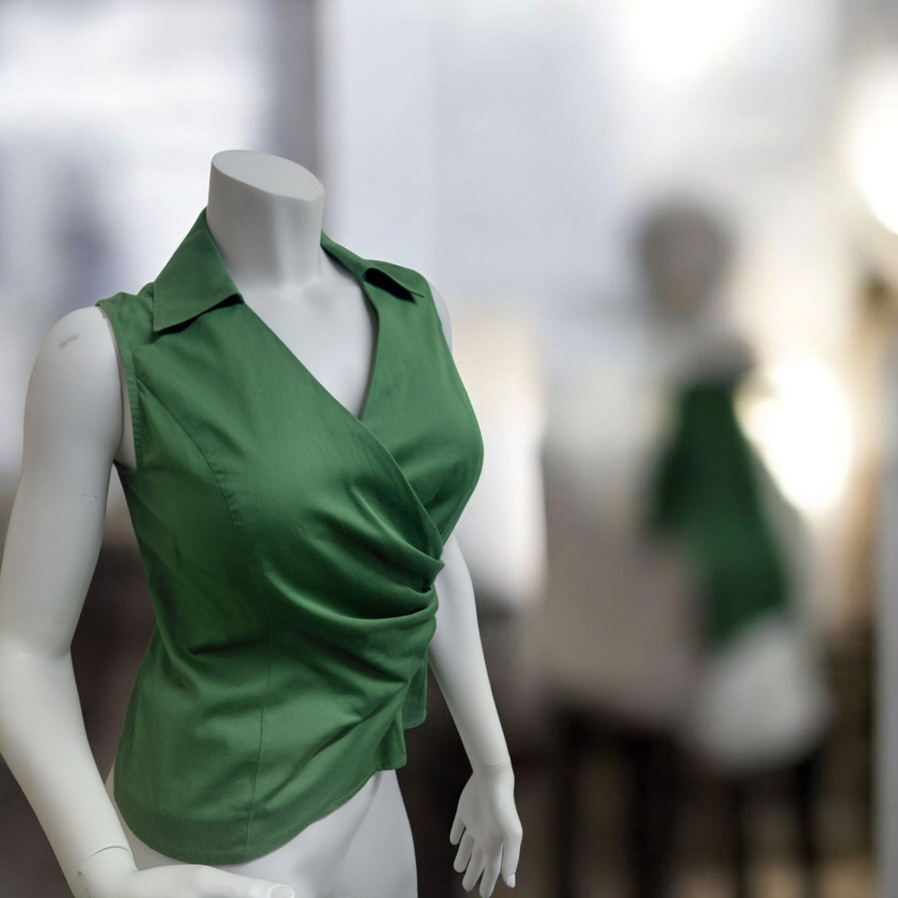 Jones New York Green Wrap Blouse